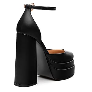 Amazon.com | FEMSTEP Black Women's Chunky Platform High